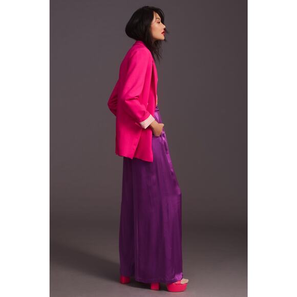 NWT Anthropologie Corey Lynn Wide-Leg Satin Pants - Large - Picture 3 of 7